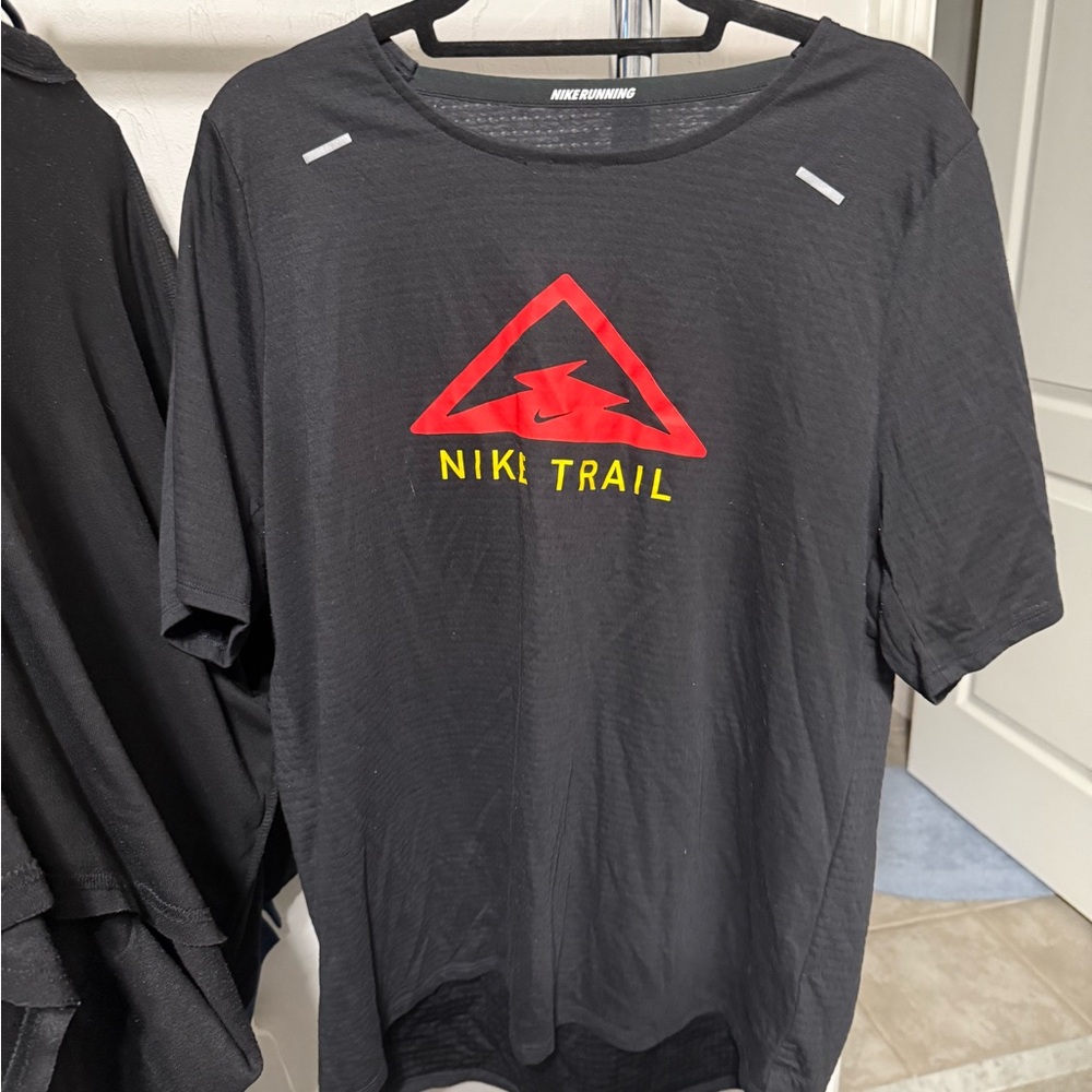 Nike Trail Black Tee with Red and Yellow Graphic